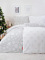 Vianočné predĺžené bavlnené obliečky Renforcé – Vločky sivé