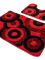 Kúpeľňová predložka dvojdielna protišmyková ‒ Circles červená