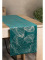 Zamatový behúň na stôl Blink16 35 × 140 cm – tmavotyrkysový